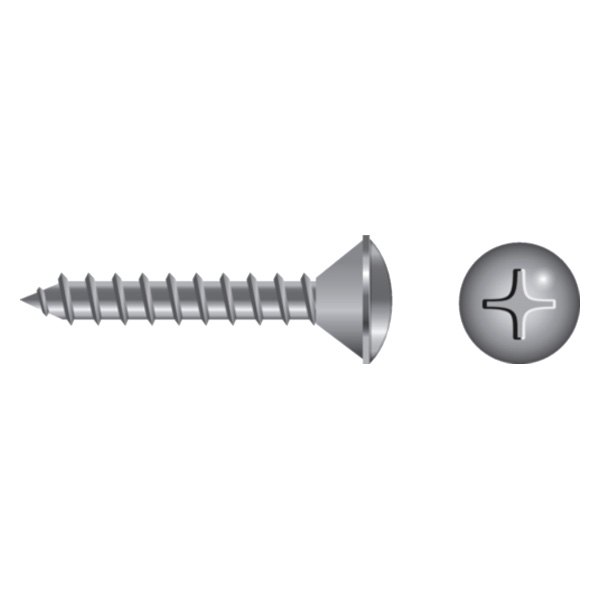 Seachoice® - #10 x 1" Stainless Steel Phillips Oval Head SAE Self-Tapping Screws in Blister Pack (100 Pieces)