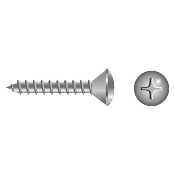Seachoice® - #4 x 3/8" Stainless Steel Phillips Oval Head SAE Self-Tapping Screws (100 Pieces)