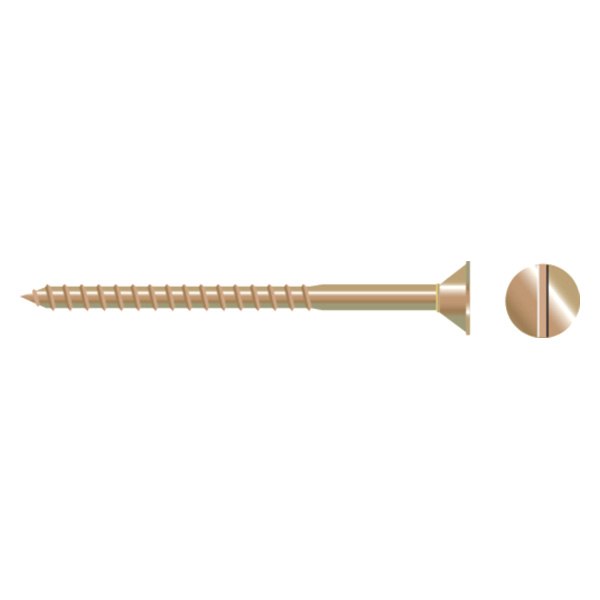 Seachoice® - #6 x 3/4" Silicon Bronze Slotted Flat Head SAE Screws (100 Pieces)
