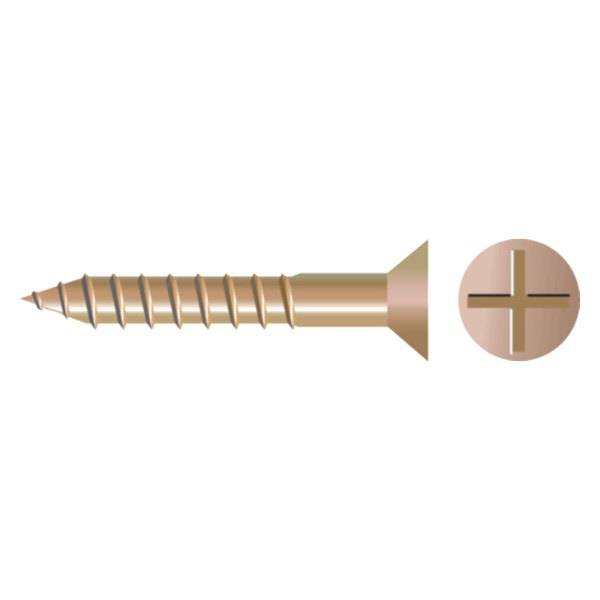 Seachoice® - #6 x 1/2" Silicon Bronze Frearson Flat Head SAE Screws (100 Pieces)