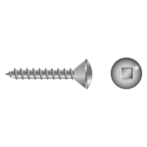Seachoice® - #8 x 3/4" Stainless Steel Square Recess Oval Head SAE Self-Tapping Screws (100 Pieces)