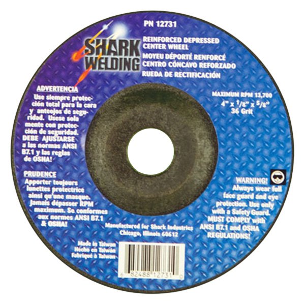 Shark® - 4" x 1/8" x 5/8" Aluminum Oxide Type 27 Hubless Grinding Wheel (4 Pieces)