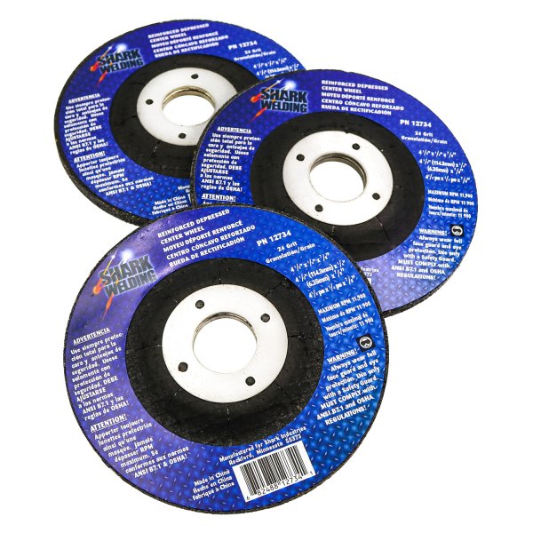 Shark® - 4-1/2" x 1/4" x 7/8" Aluminum Oxide Type 27 Hubless Grinding Wheel (3 Pieces)