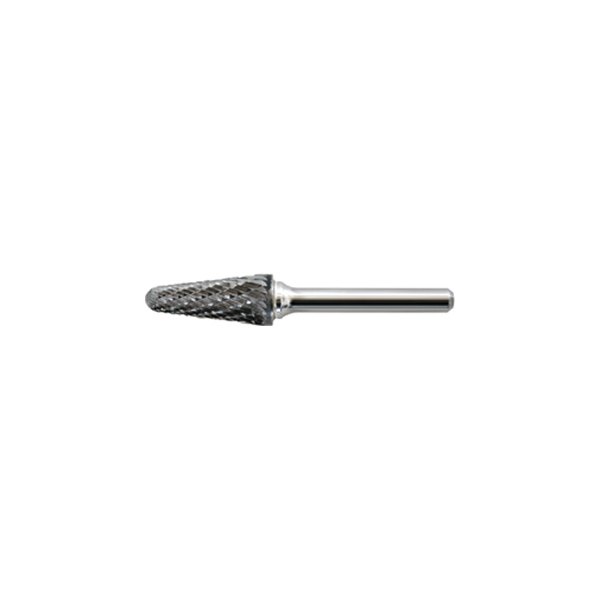 Shark® - 1/2" Cone/Flame-Shaped Double Cut Carbide Burr with Radius End