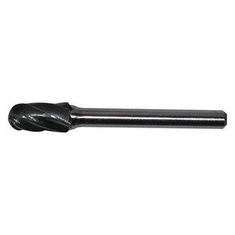 Shark® - 3/8" Ball Nose Cylinder-Shaped Aluminum Cut Carbide Burr with Radius End