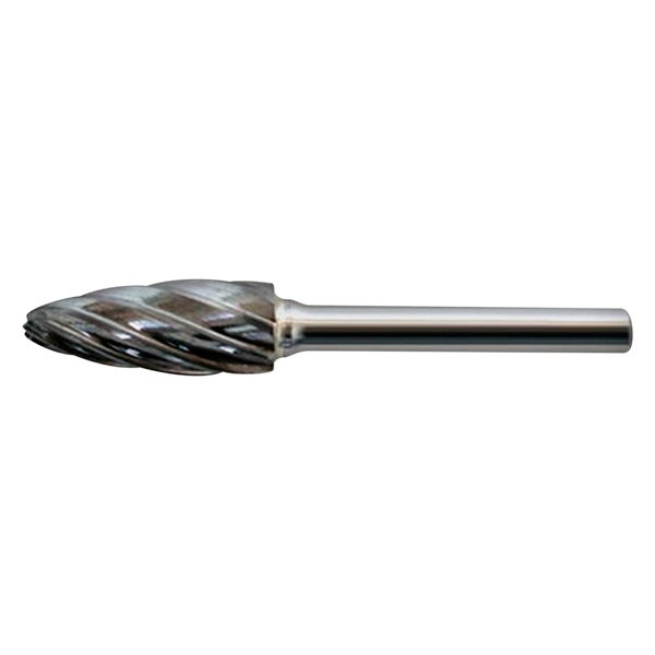 Shark® - 1/2" Ball Nose Flame-Shaped Aluminum Cut Carbide Burr