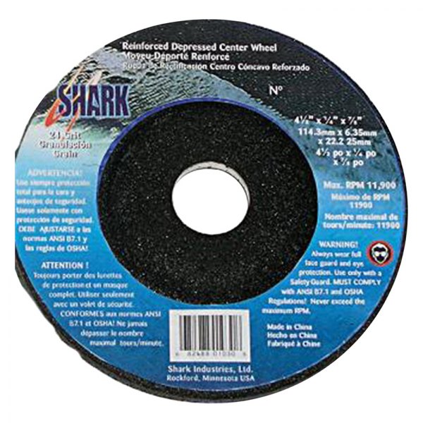 Shark® - 2" x 3/16" x 3/8" Aluminum Oxide Type 27 Hubless Grinding Wheel (5 Pieces)