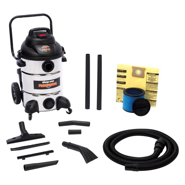Shop-Vac® - Professional Series™ 12 gal 6.5 hp 120 V Corded Stainless Steel Tank Single Stage Wet & Dry Vacuum Cleaner/Blower