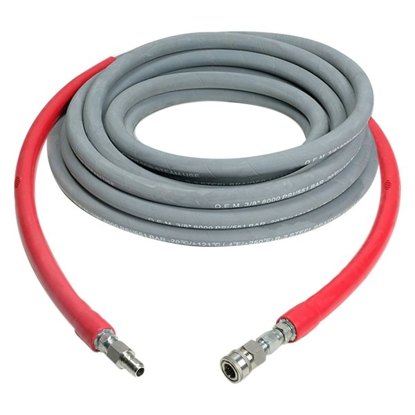 Simpson Cleaning® - 50' x 3/8" Male QC plug x Female QC socket 8000 psi Wraped Rubber Hot & Cold Water Pressure Washer Hose