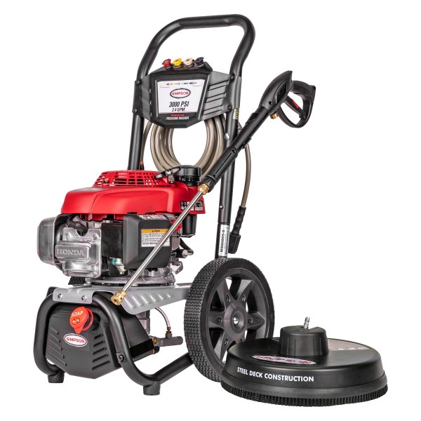 Simpson Cleaning® - Megashot Series 3000 psi 2.4 GPM Residential Cold Water Gas Pressure Washer with 15" Steel Surface Scrubber