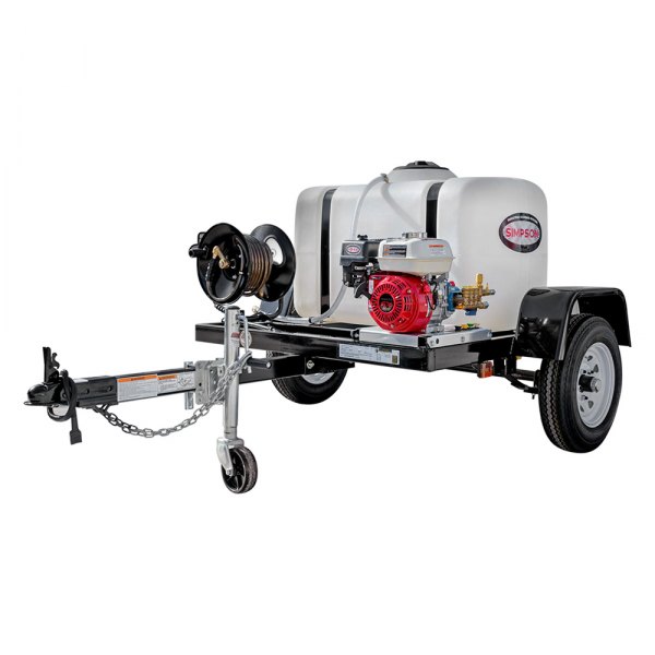 Simpson Cleaning® - 3200 psi 2.8 GPM Mobile Trailer Cold Water Gas Pressure Washer with 100 gal. Water Tank