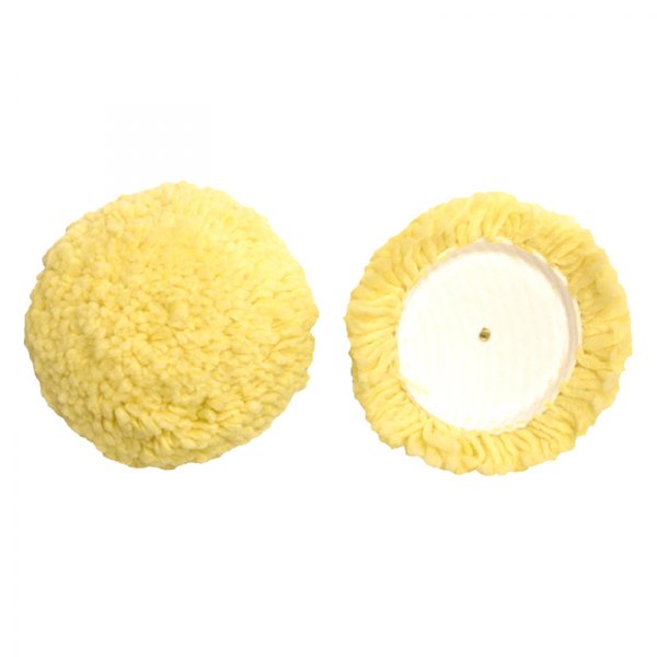 SM Arnold® - Spin Brite™ Profeesional 3-1/2" Single-Ply Wool Yellow Curved Edge Loop Polishing Pad (3 Pieces)