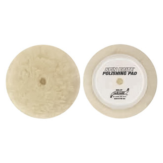 SM Arnold® - Spin Brite™ 8" Wool White Curved Edge Loop Polishing Pad