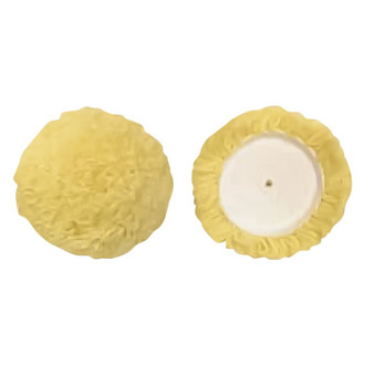 SM Arnold® 59-335 - Spin Brite™ Profeesional 3-1/2" Single-Ply Wool Yellow Curved Edge Loop Polishing Pad