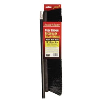 SM Arnold® - 24" Medium Sweep Plastic Block Indoor/Outdoor Push Broom Head with 3" Black Polypropylene Bristles