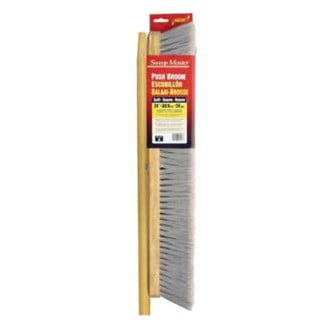 SM Arnold® - 24" Soft Sweep Indoor Hardwood Block Push Broom Head/Handle with 3" Soft Gray Flagged-tip Bristles
