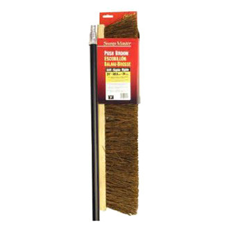 SM Arnold® - 24" Stiff Sweep Outdoor Hardwood Block Push Broom Head/Handle with 4" Palmyra Bristles