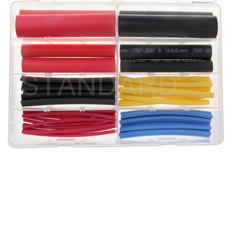 Standard® HST1A - 6" x 1/32" to 3/10" 3:1 Polyolefin Multi-Color Thin Wall and Heavy Wall Heat Shrink Tubing Set
