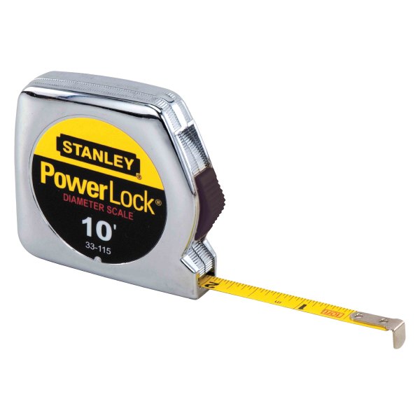 Stanley Tools® - PowerLock™ 10' SAE Pocket Measuring Tape with Measures Diameter