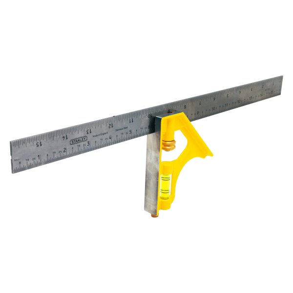 Stanley Tools® - 16" SAE 4R Stainless Steel Combination Square Blade with Yellow Grad