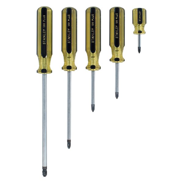 Stanley Tools® - 100 Plus™ 5-piece PH1 to PH4 Dipped Handle Phillips Screwdriver Set
