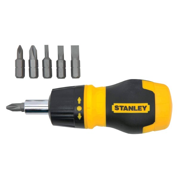 Stanley Tools® - 7-piece Multi Material Handle Ratcheting Magnetic Stubby Multi-Bit Screwdriver Kit