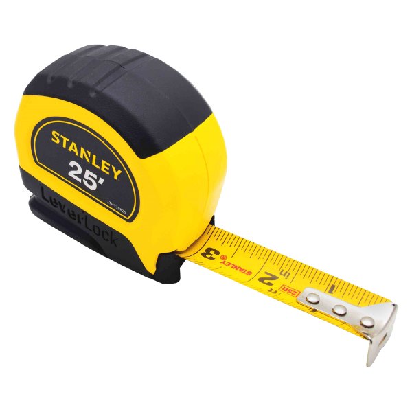 Stanley Tools® - LEVERLOCK™ 25' SAE Yellow/Black Auto-Lock Measuring Tape