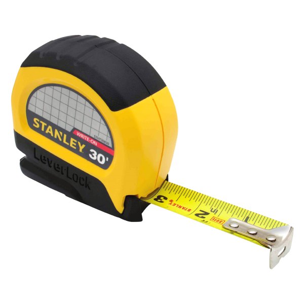 Stanley Tools® - LEVERLOCK™ 30' SAE Yellow/Black Auto-Lock Measuring Tape