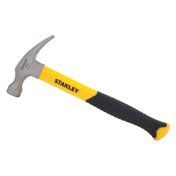 Stanley Tools® - 16 oz. Fiberglass Handle Smooth Face Straight Claw Nailing Hammer
