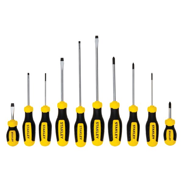 Stanley Tools® - 10-piece Multi Material Handle Phillips/Slotted Mixed Screwdriver Set
