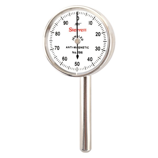 Starrett® - 196 Series™ 0 to 0.2" SAE Dial Anti Magnetic Universal Back Plunger Indicator