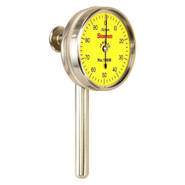 Starrett® - 196 Series™ 0 to 5 mm Metric Dial Back Plunger Indicator