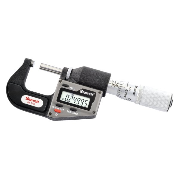 Starrett® - 3732 Series™ 0 to 1" SAE and Metric Digital Outside Micrometer
