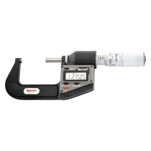 Starrett® - 3732 Series™ 1 to 2" SAE and Metric Digital Outside Micrometer