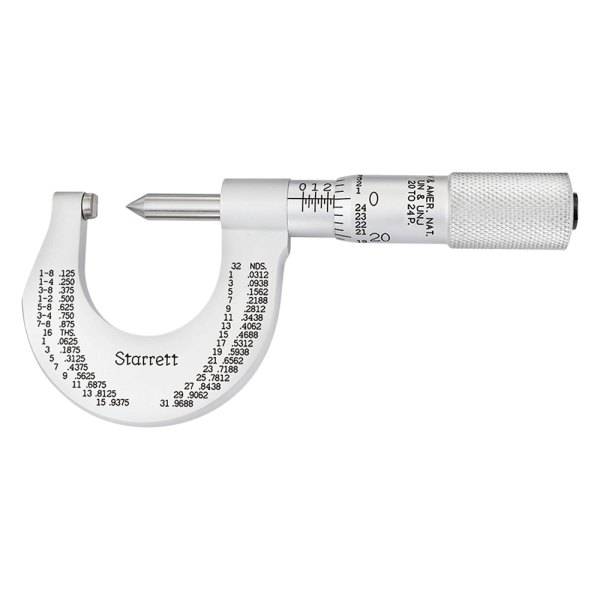 Starrett® - 575 Series™ 20 to 24 TPI SAE Mechanical Screw Thread Outside Micrometer