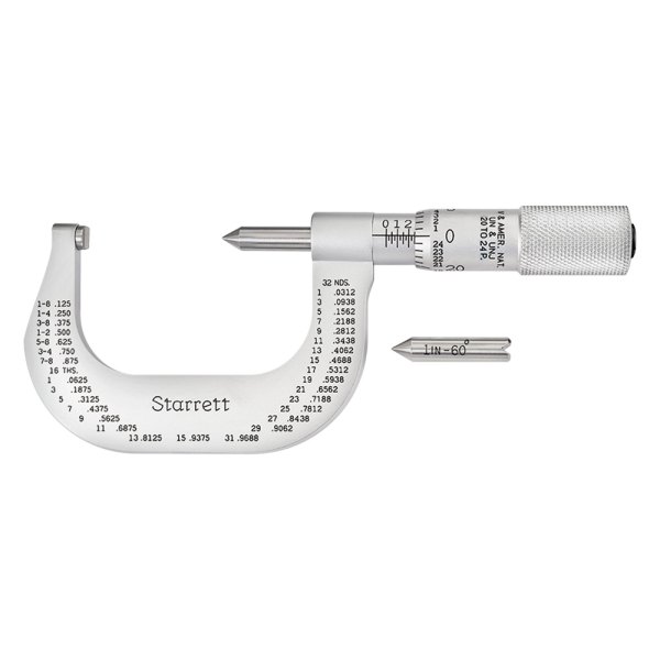 Starrett® - 585 Series™ 20 to 24 TPI SAE Mechanical Screw Thread Outside Micrometer