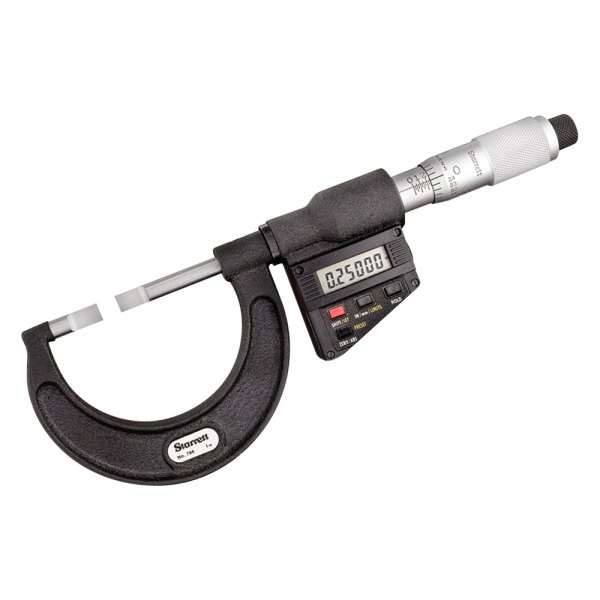 Starrett® - 786 Series™ 0 to 1" SAE and Metric Digital Outside Blade Type Micrometer