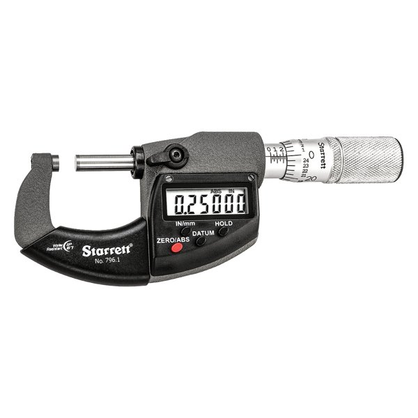 Starrett® - 796 Series™ 0 to 1" SAE and Metric Digital Outside Micrometer 