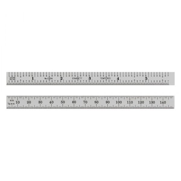 Starrett® - 5-3/4"(150 mm) SAE/Metric Full Flexible Steel Ruler