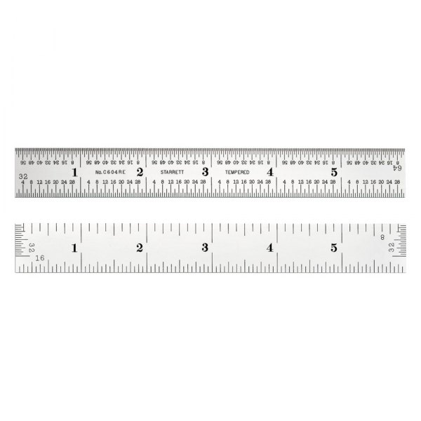 Starrett® - 6" SAE 4R Spring-Tempered Steel Ruler with Both Sides