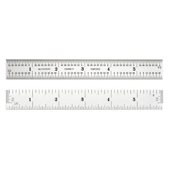 Starrett® C604RE-6 - 6" SAE 4R Spring-Tempered Steel Ruler with Both Sides