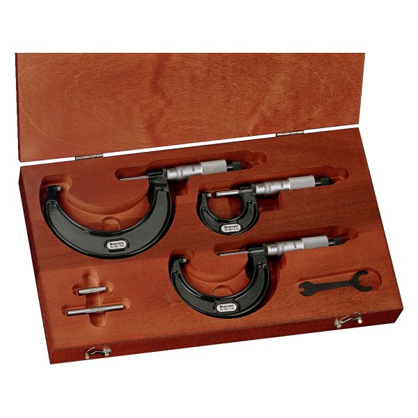 Starrett® - 436 Series™ 3-piece SAE Mechanical Outside Micrometer Set 