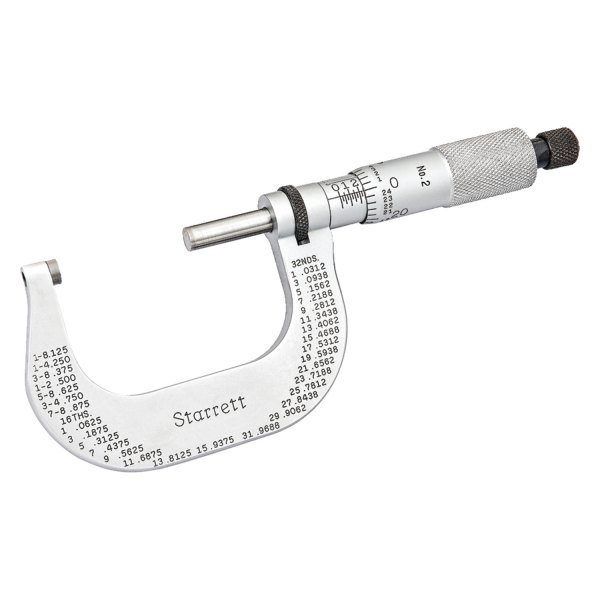Starrett® - 2 Series™ 1 to 2" SAE Outside Micrometer