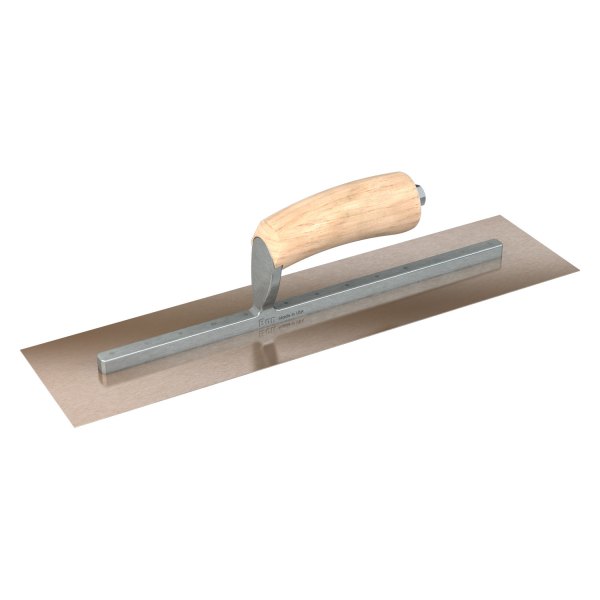 Steel City Trowels® - 16" x 4" Wood Handle Gold Stainless Steel Long Shank Square End Finishing Trowel