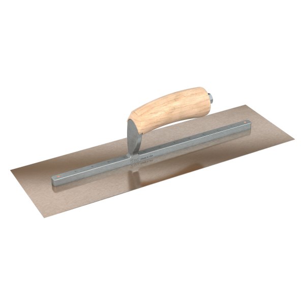 Steel City Trowels® - 16" x 5" Wood Handle Gold Stainless Steel Long Shank Square End Finishing Trowel