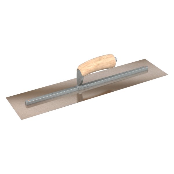 Steel City Trowels® - 20" x 5" Wood Handle Gold Stainless Steel Long Shank Square End Finishing Trowel