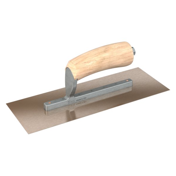 Steel City Trowels® - 11" x 4" Wood Handle Gold Stainless Steel Short Shank Square End Finishing Trowel