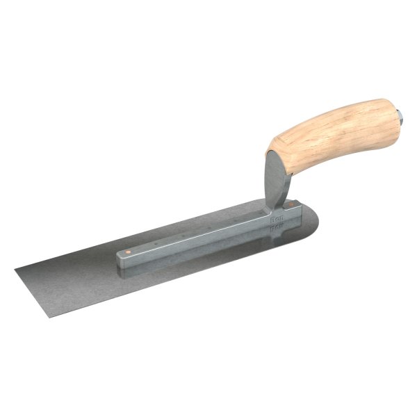 Steel City Trowels® - 10-1/2" x 3" Wood Handle Carbon Steel Long Shank Square and Round End Pipe Trowel