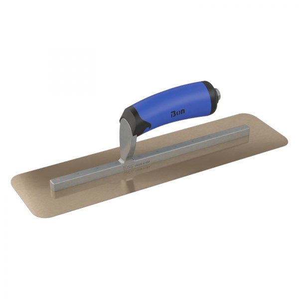 Steel City Trowels® - 20" x 5" Comfort Grip Handle Gold Stainless Steel Long Shank Round End Finishing Trowel