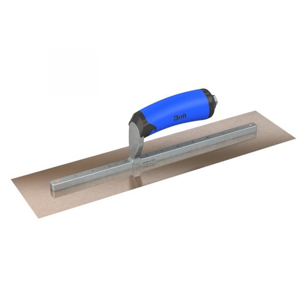 Steel City Trowels® - 15" x 5" Comfort Grip Handle Gold Stainless Steel Long Shank Square End Finishing Trowel